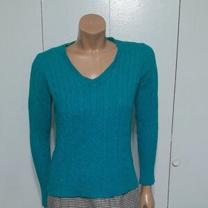 LOFT Teal V-Neck Sweater